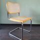 Marcel Breuer tubular frame chair with rattan seating, 70