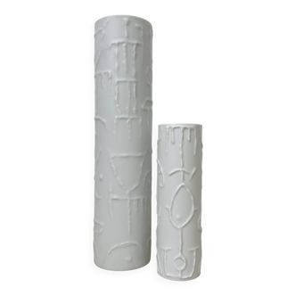 Ensemble de 2 vases abstraits en porcelaine de Cuno Fischer pour Rosenthal, Allemagne, 1