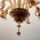 Venetian Pink Amber Murano Glass Chandelier 1960’s