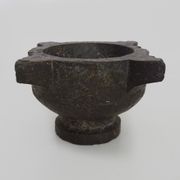 Old black marble apothecary mortar