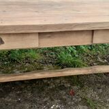 Farm table 2 drawers solid oak raw wood