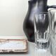 carafe / vase en gres noir ourné, France 1950