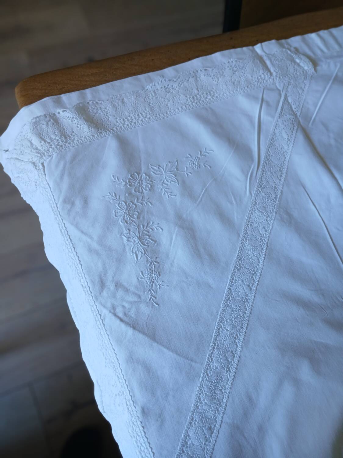 Antique embroidered duvet cover