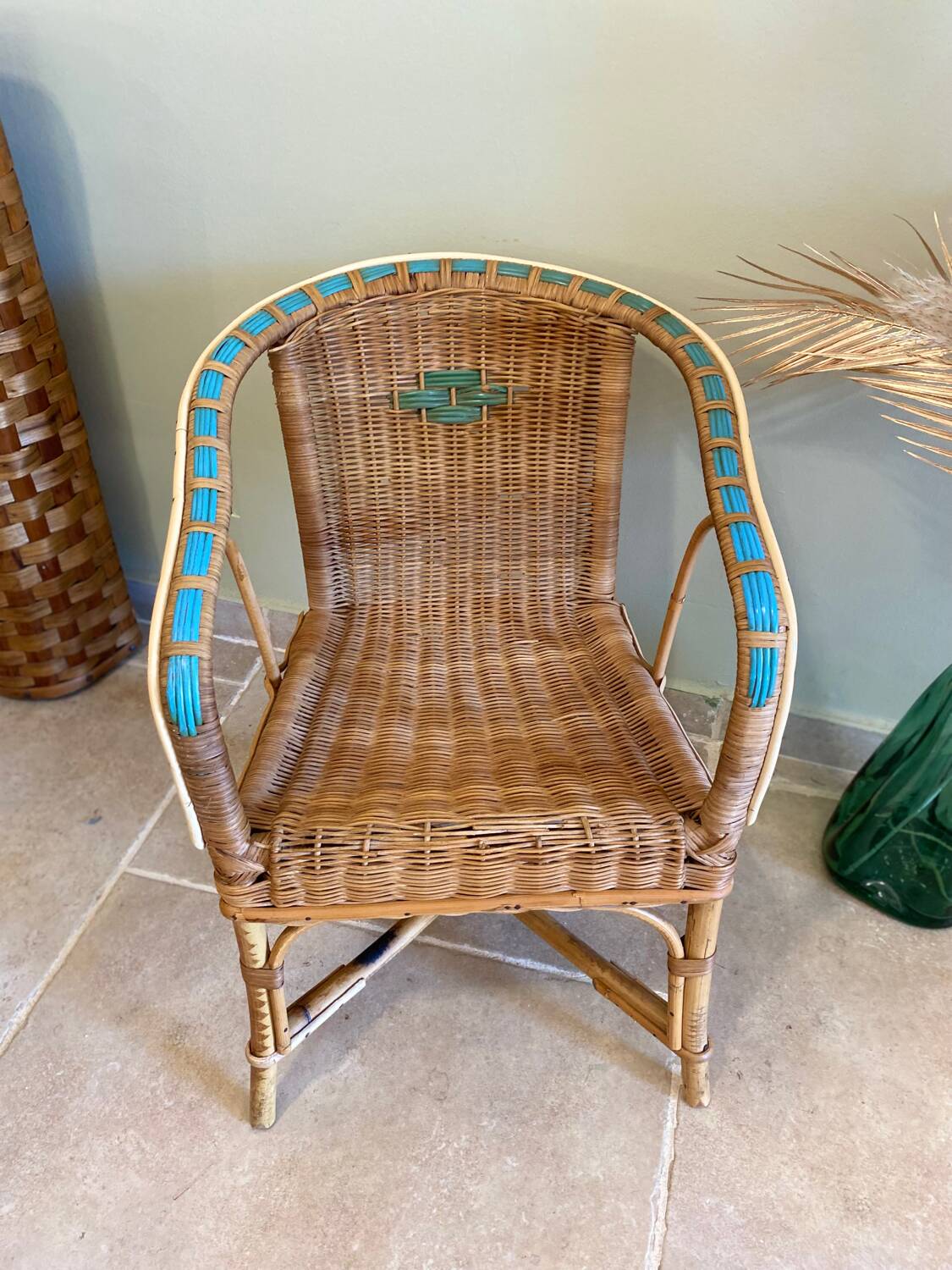 Rattan children's armchair