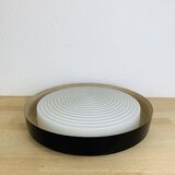50s round wall light in metal and opaline, ceiling light
