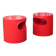 Pair of red Giano Vano bedside tables / side tables by Emma Gismondi for Artemide
