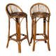 Pair of 1960s rattan stools from France.