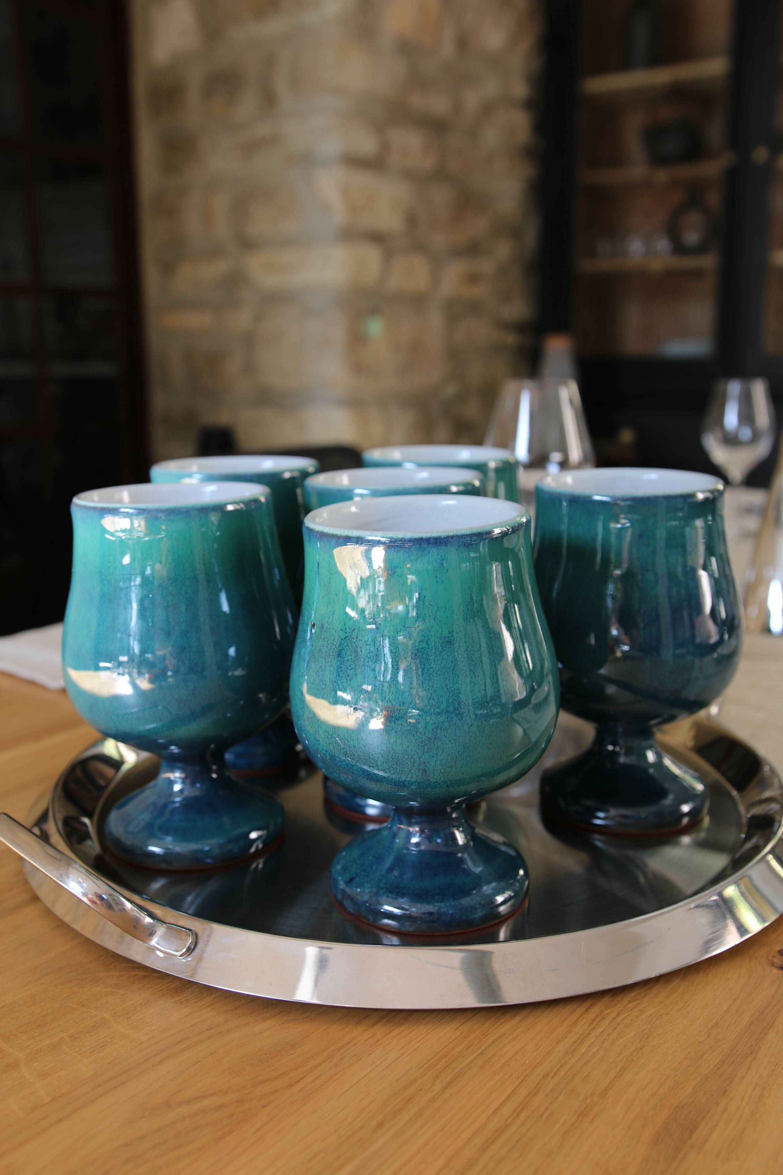 Ceramic Chalice-Glass-Vase Footed by Antonio Lampecco, several available