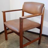 960s Scandinavian armchair – rosewood, leather, vintage