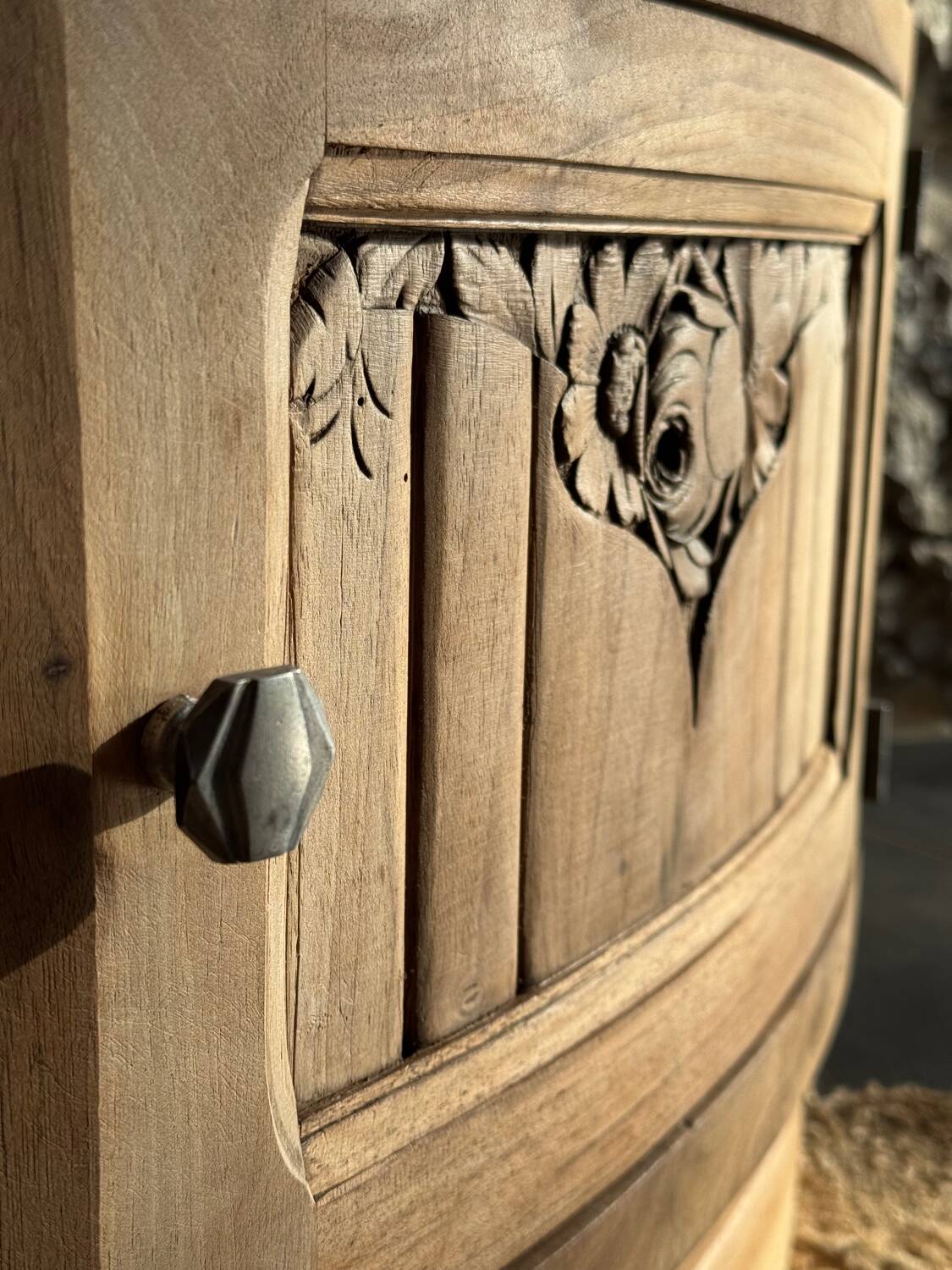 Small Art Deco piece in solid walnut and marble - 1930s