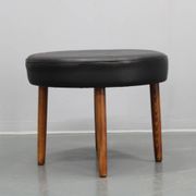 Tabouret danois en cuir des années 1960