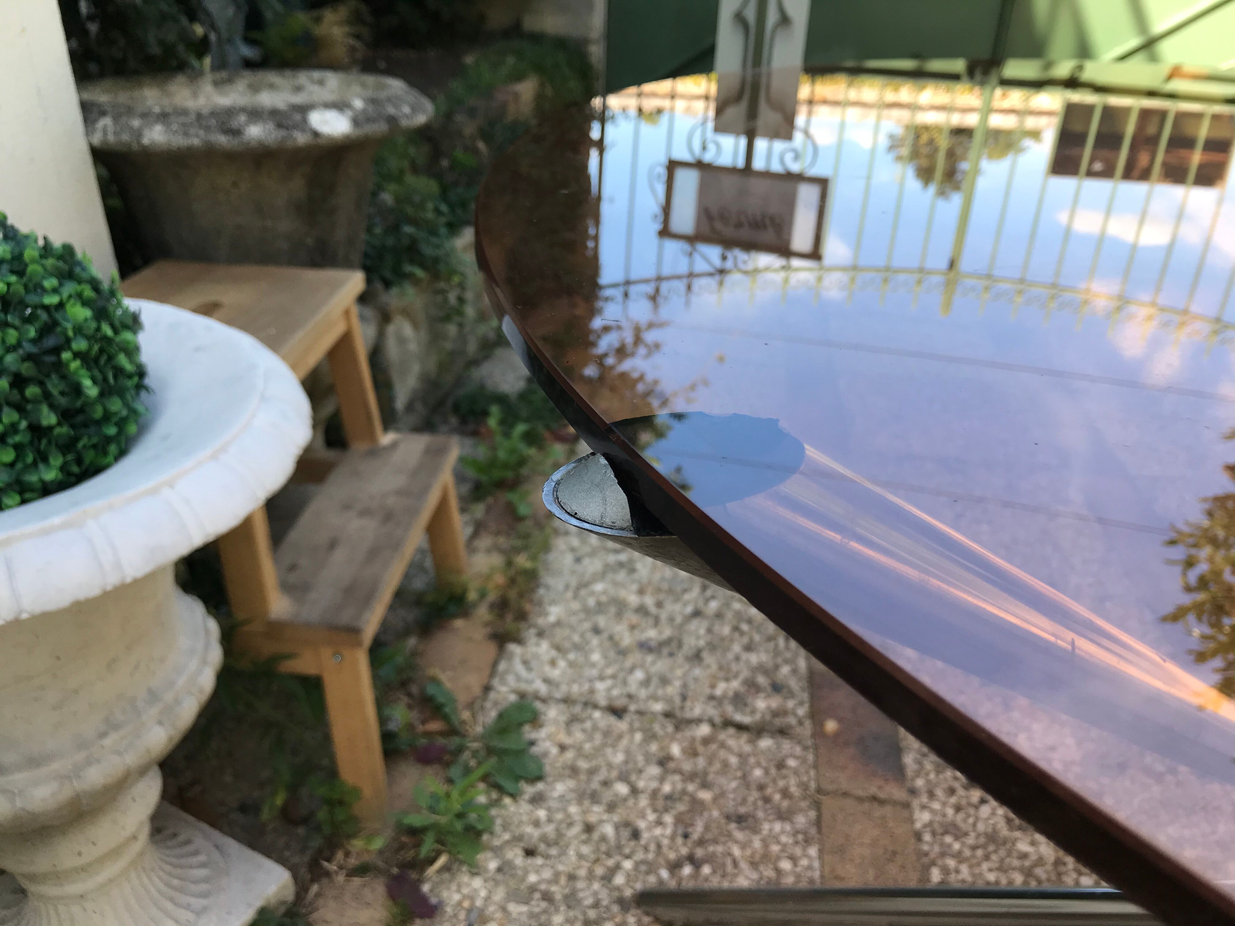 Glass round dining table