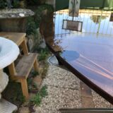 Glass round dining table