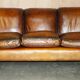 Restored leather Howard & Son canapé style, 204 cm