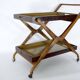 Chariot de bar en bois et formica du milieu du siècle, Italie, années 1950.