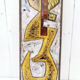 Enamelled ceramic plate abstract decoration Jean Jaffeux