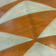 Boch Frères Keramis, Large Art-Deco Vase, Geometric Pattern.