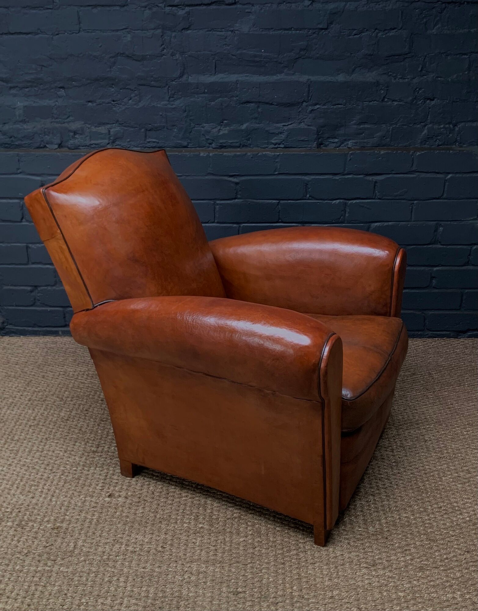 French leather club chair, circa 1930