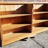 Pine bookcase (251 x 49 x height 288 cm)