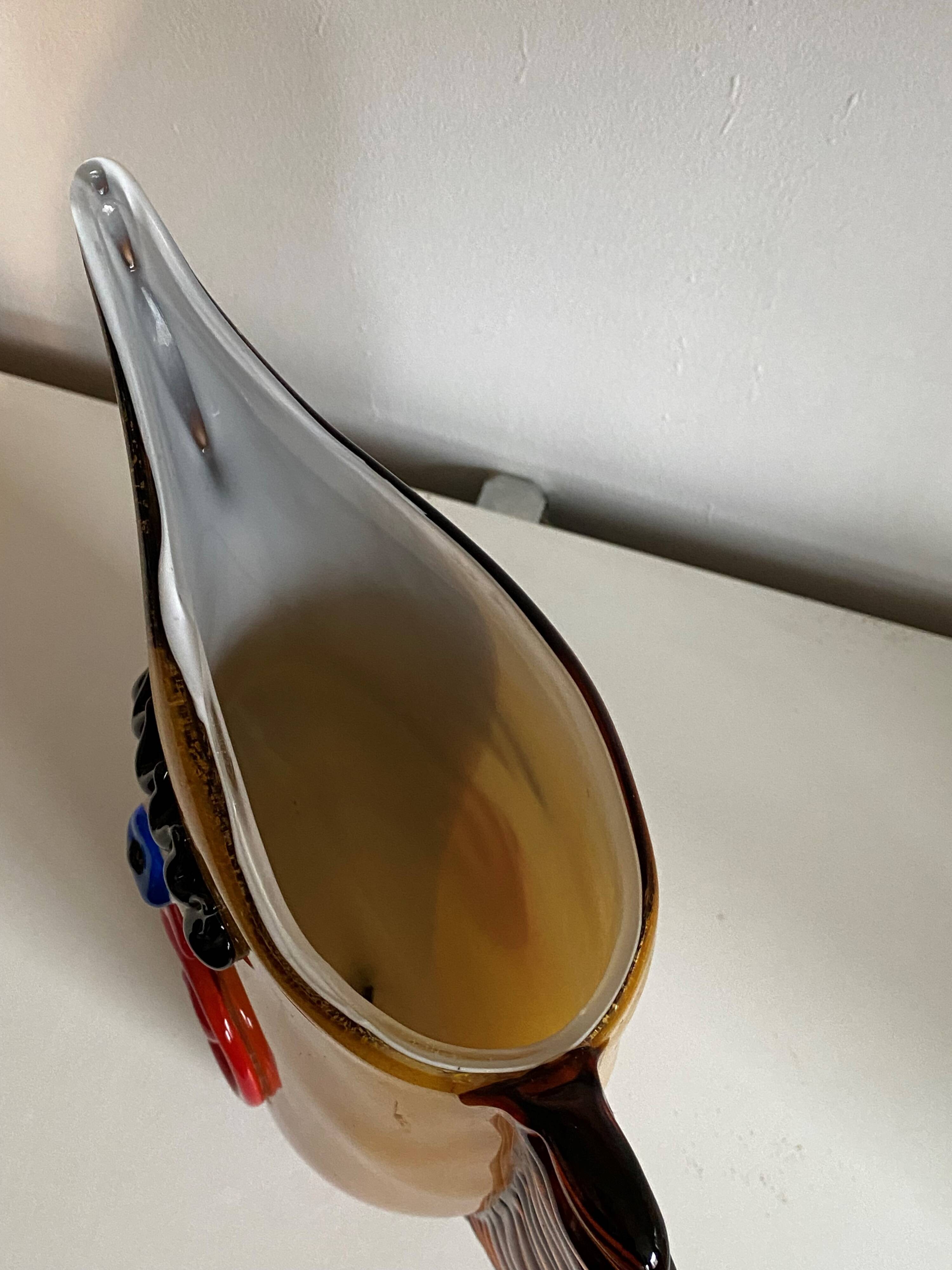 Fish head vase in Murano glass from the 1980s.