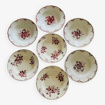 Earthenware plates with floral pattern