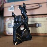 Black ceramic deer from the 1950s