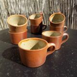 Set of 8 stoneware coffee cups