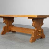Mid‑20th‑Century Rustic Oak Dining Table, France 1960s