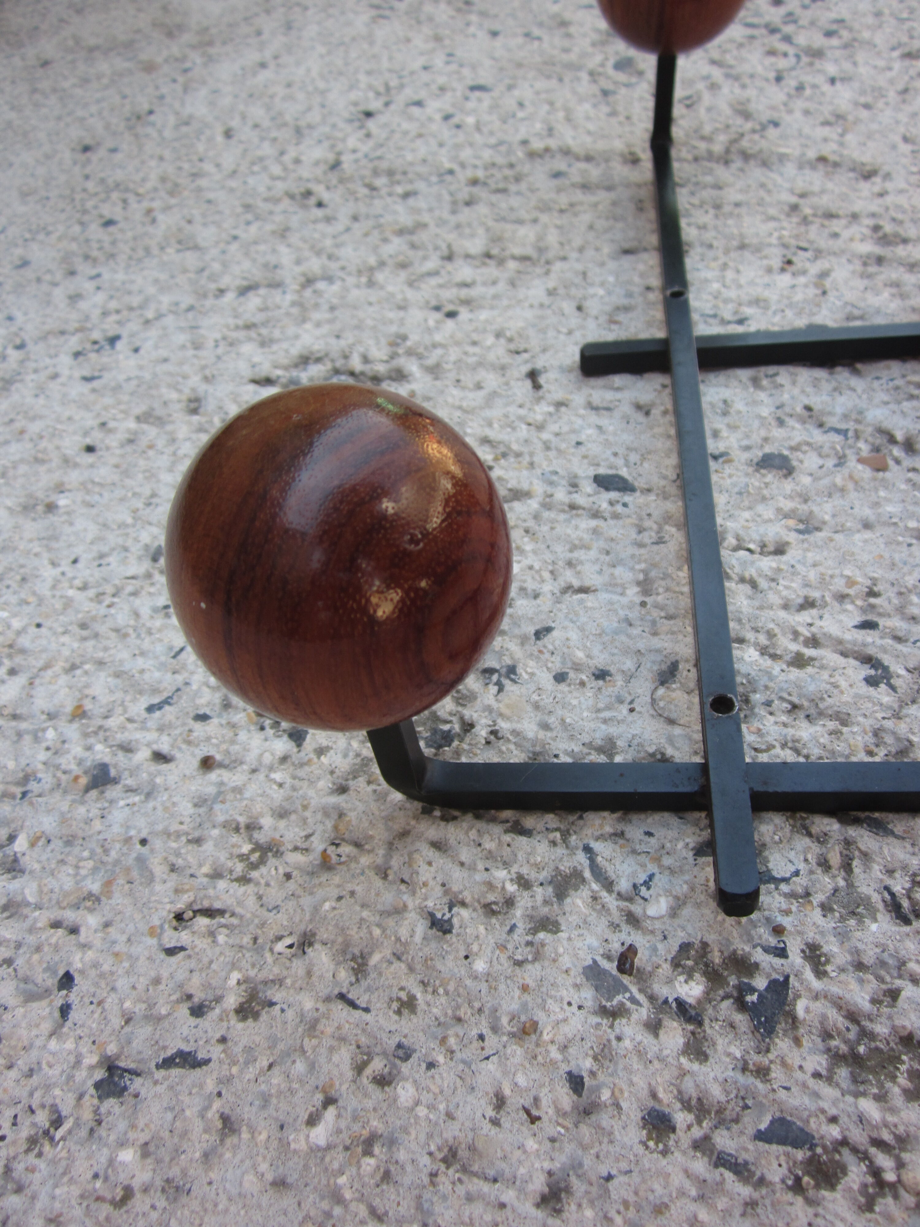 Vintage coat rack with wooden balls