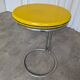 Vintage Yellow Bar Table: Chrome Bauhaus Style, 1970s High Coffee Table