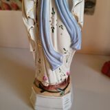 Religious Statuette of the Virgin Mary in Biscuit Porcelain