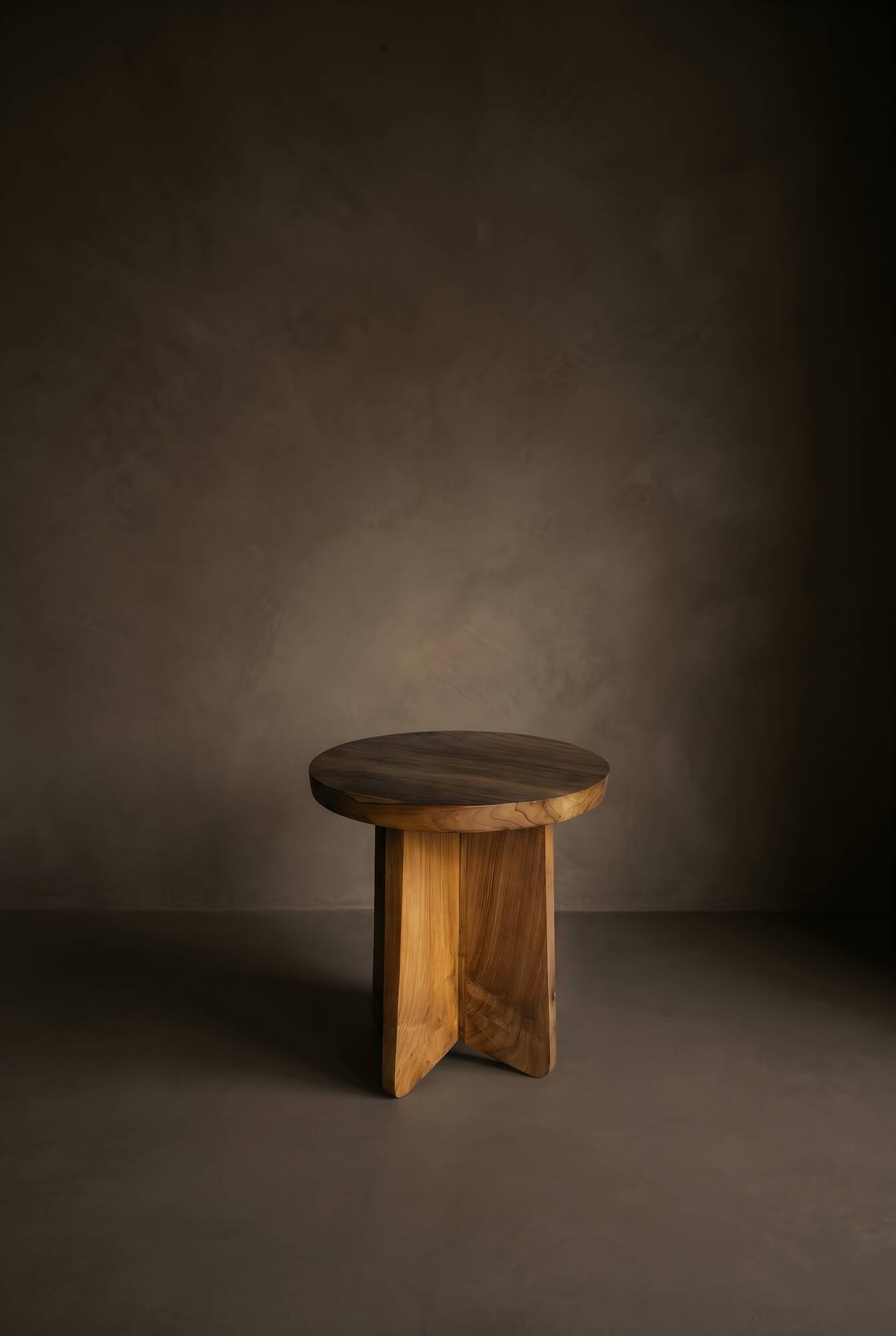 NALA side table stool in hand-carved solid recycled teak