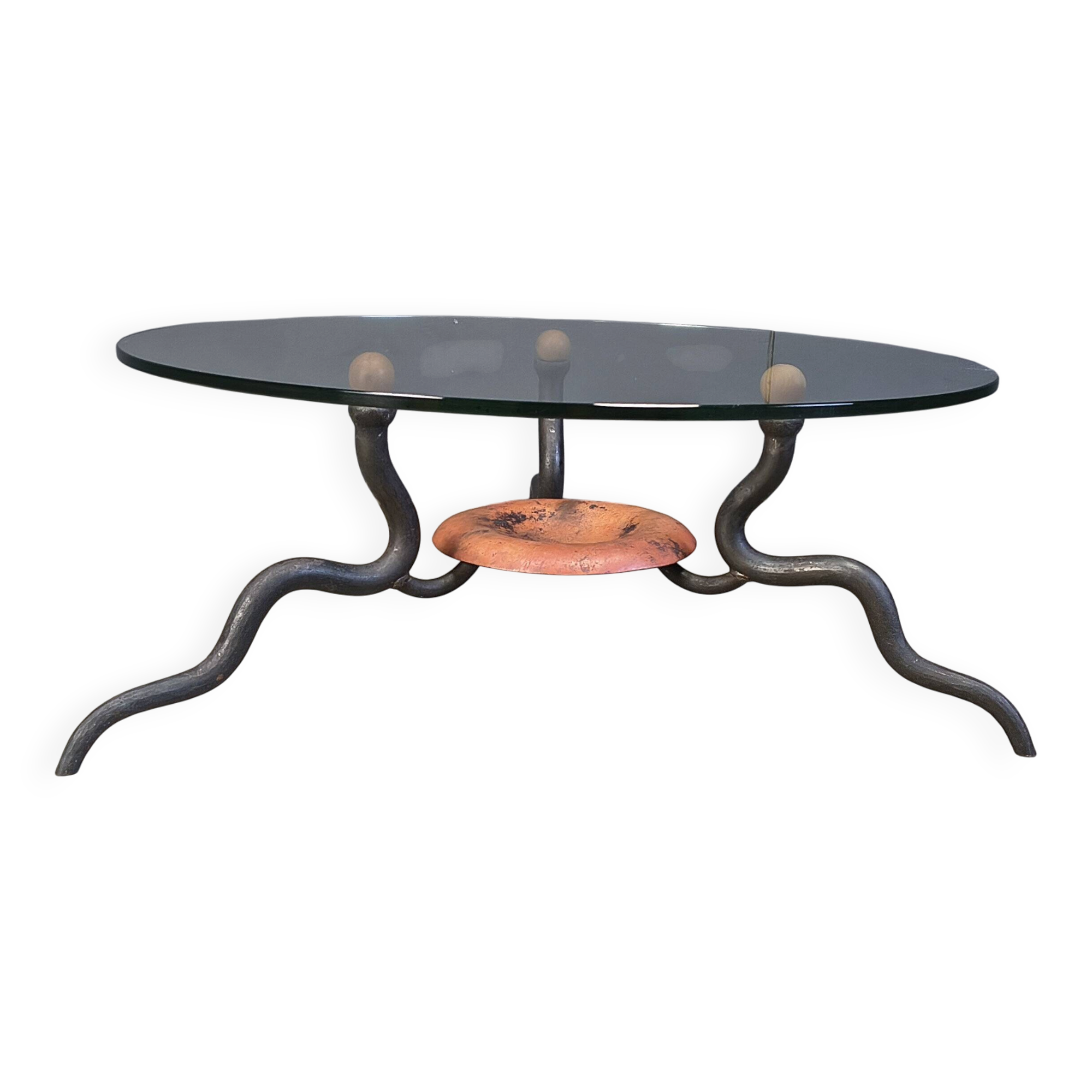 Table basse en fer forgé par DAB, années 1970 - Pays-Bas