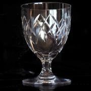 2 crystal wine glasses