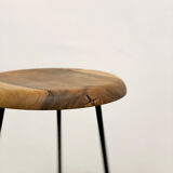 Bar stool in steel and walnut