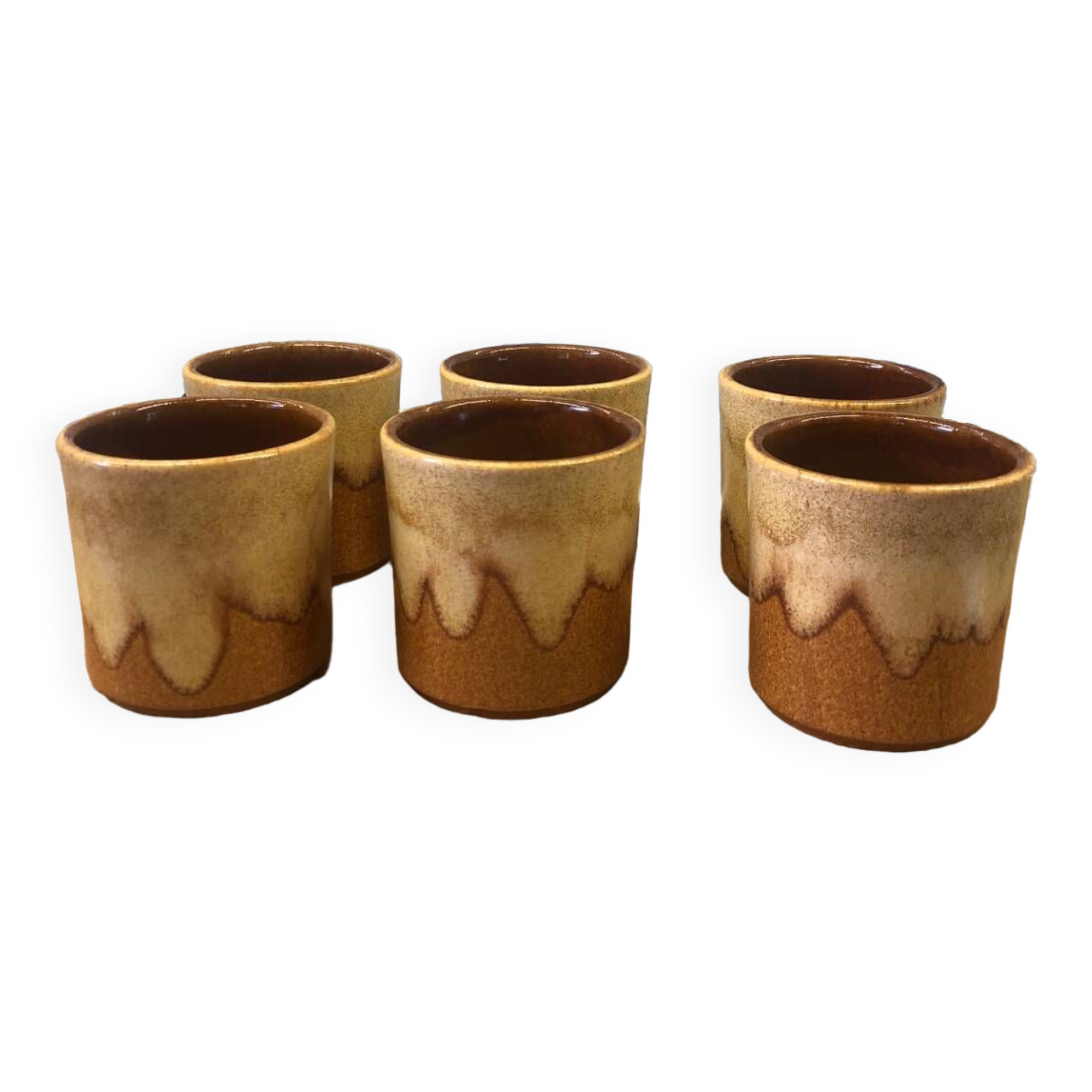 6 stoneware coffee cups