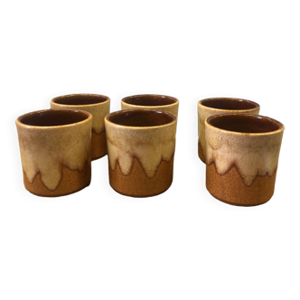 6 stoneware coffee cups