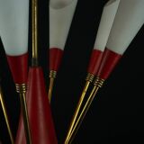 Mid-Century 12 lights chandelier in the manner of Stilnovo. Italy 1950s