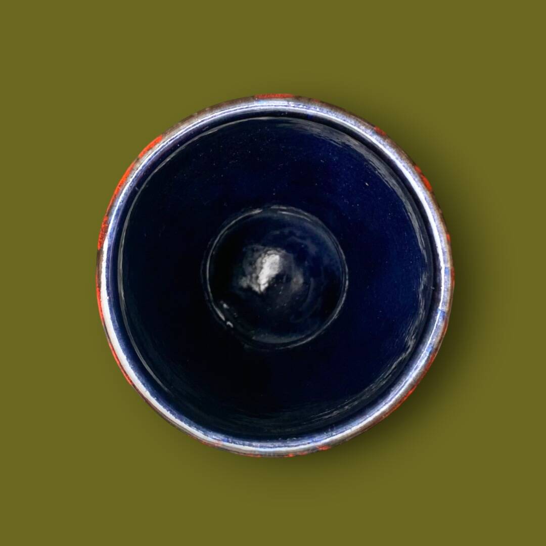 West German Scheurich vase 244/22 “Europ Linie” – red lava ceramic