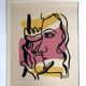 Fernand LEGER, Profile with Flower, c. 1948. Signed and stamped lithograph.