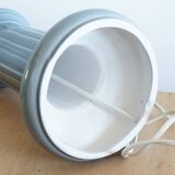 Column lamp base in gray earthenware