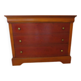 3-drawer chest of drawers with ogee - Louis Philippe style - 80s
