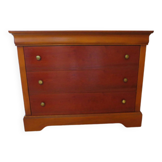 3-drawer chest of drawers with ogee - Louis Philippe style - 1980s