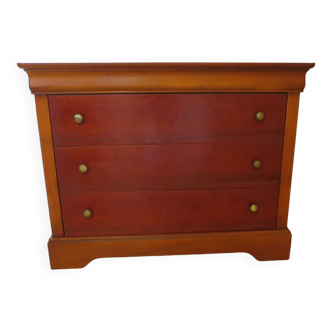 3-drawer chest of drawers with ogee - Louis Philippe style - 80s