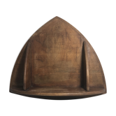 Wall shelf wooden seaside scene engraved