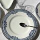 5 Plates dessert Terre de Fer Salins Jumièges navy blue