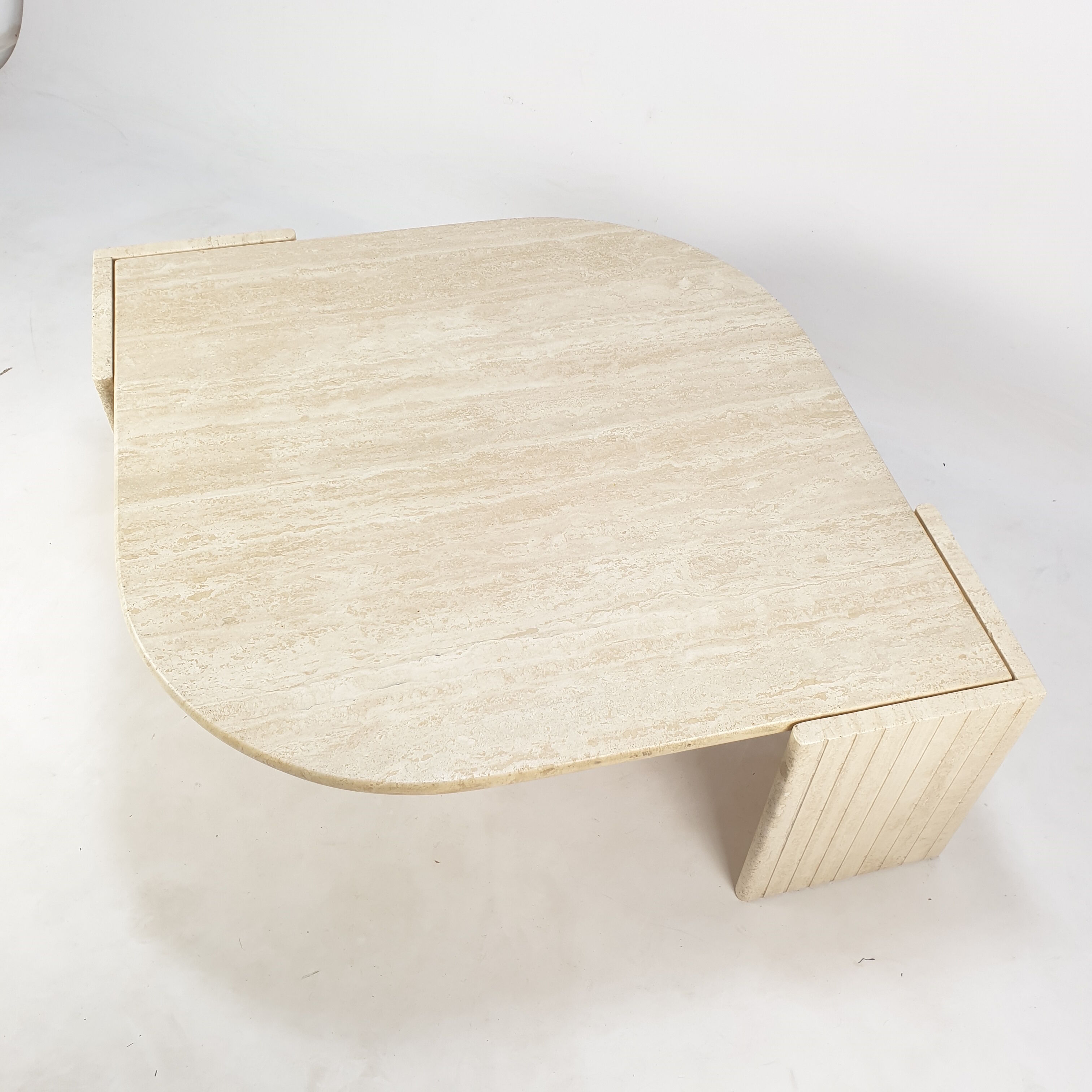 Mid-Century Italian Travertine Coffee Table, 1980's