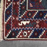 Vintage Red Hand-Woven Oriental Afghan Rug, 1970s