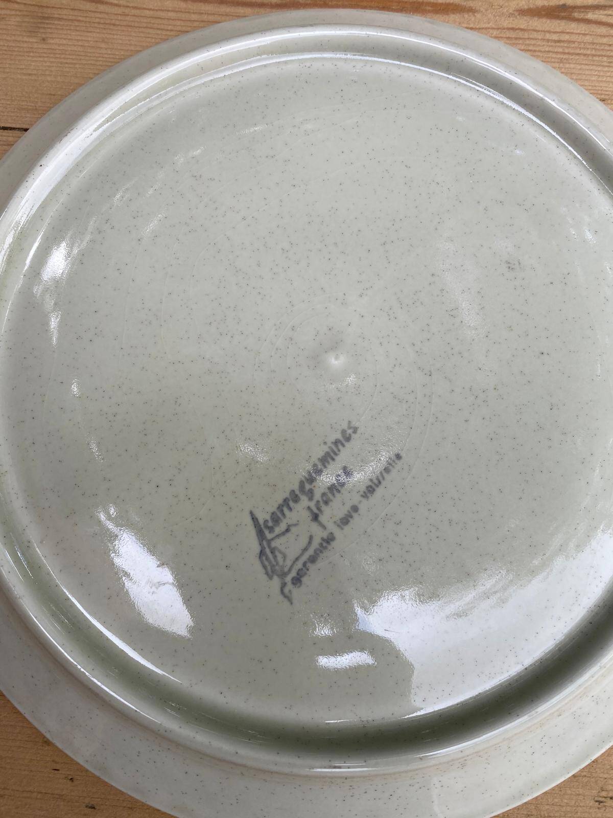 6 compartment plates in porcelain Sarreguemines France