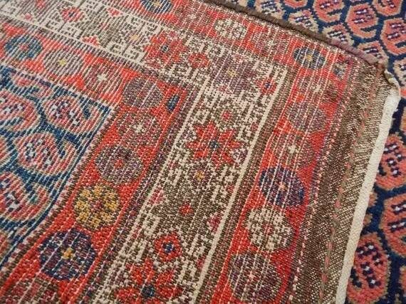Vintage Turkish hallway rug 112x405 cm